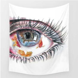 Eye with 3 Goldfish Tapestry