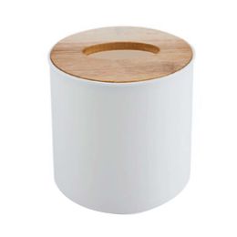 Japanese Style Tissue Box Holder Round Bamboo Tissue Cover Box for Roll Paper