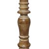 Handcrafted Distressed Wooden Candle Holder with Pedestal Body; Brown; Set of 3